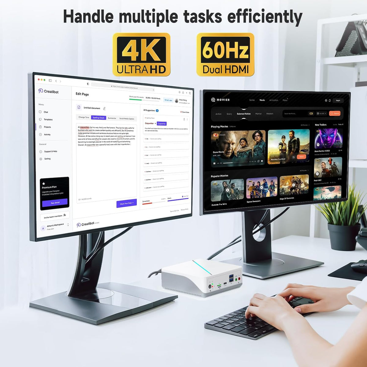Mini Desktop Intel 12th Gen N100 16GB DDR5 RAM 500GB SSD G357