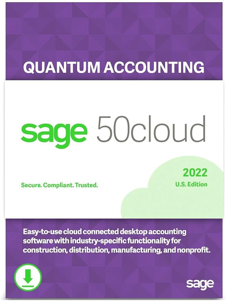 Sage 50cloud Premium Accounting 2022 U.S. 2-User One Year Subscription Cloud Connected Accounting Software M24558
