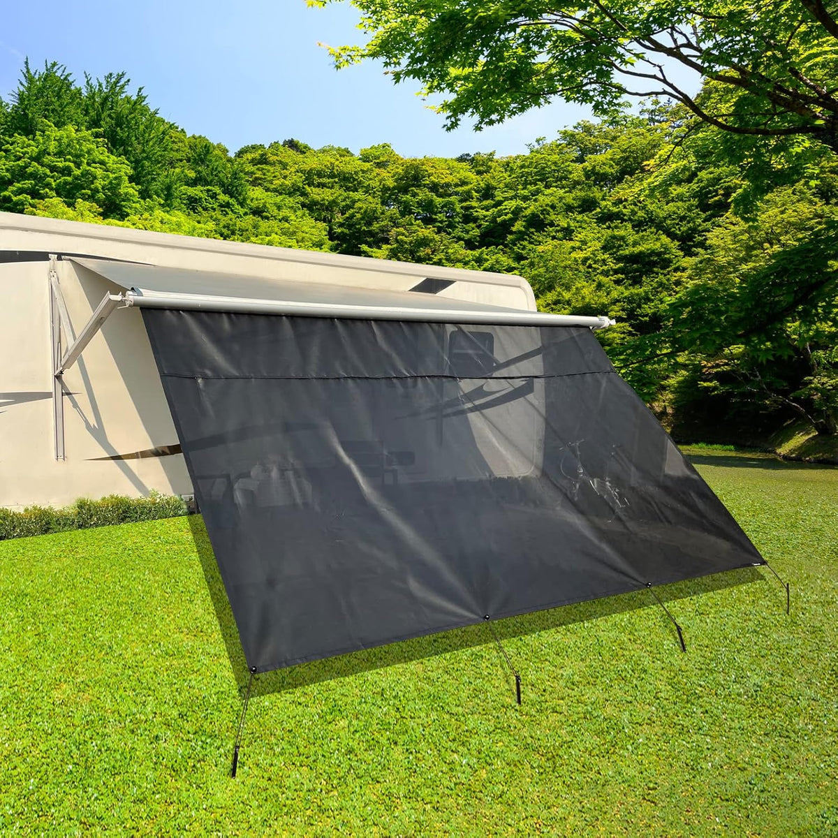 RV Awning Shade Screen with Zipper 8'X15'3'' J3405