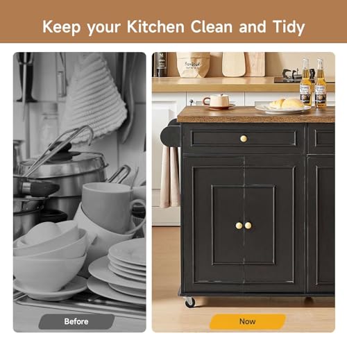 Mobile Kitchen Island with Storage Q6255
