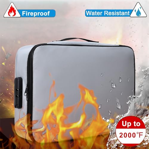 Black Fireproof Waterproof Document Bag with Lock U996