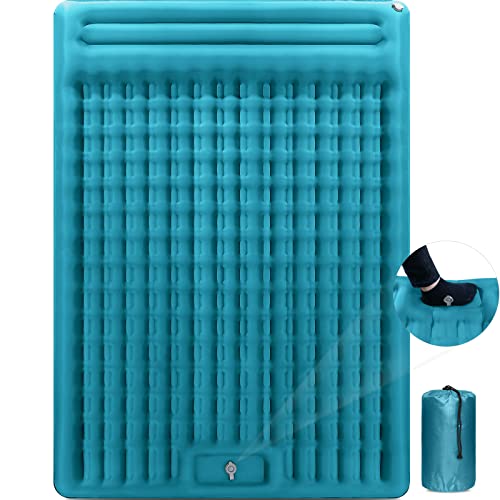Extra Thick 4.7 Inch Self Inflating Double Camping Mattress with Foot Pump and Pillow K865