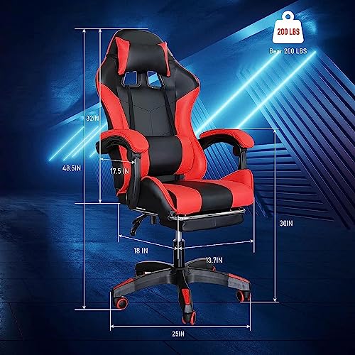 Red Ergonomic Gaming Chair with Footrest L96762