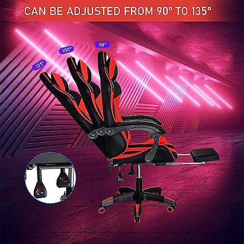 Red Ergonomic Gaming Chair with Footrest L96762