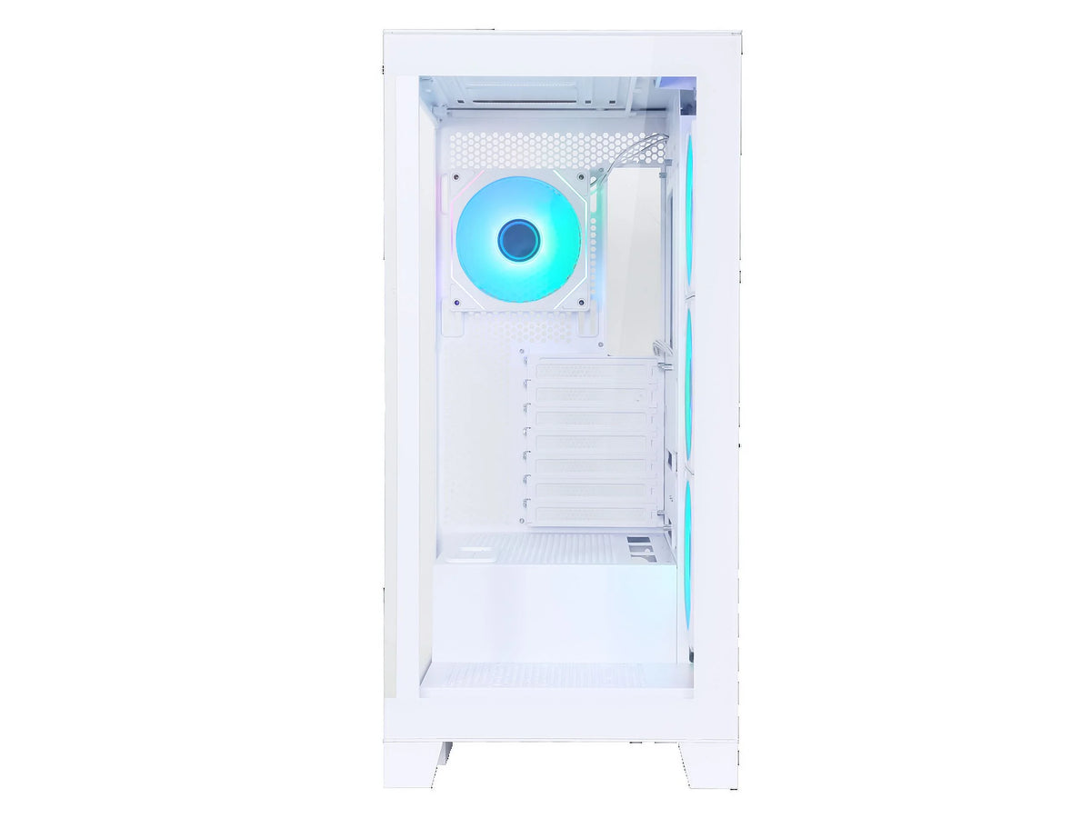 White Dual USB3.0 and Type C Tempered Glass ATX Mid Tower Computer Case with 4 x 120mm ARGB Fans Q28859