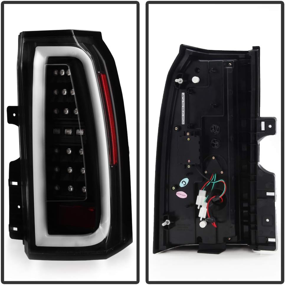 Black Full LED Tail Lights Pair Set H8128