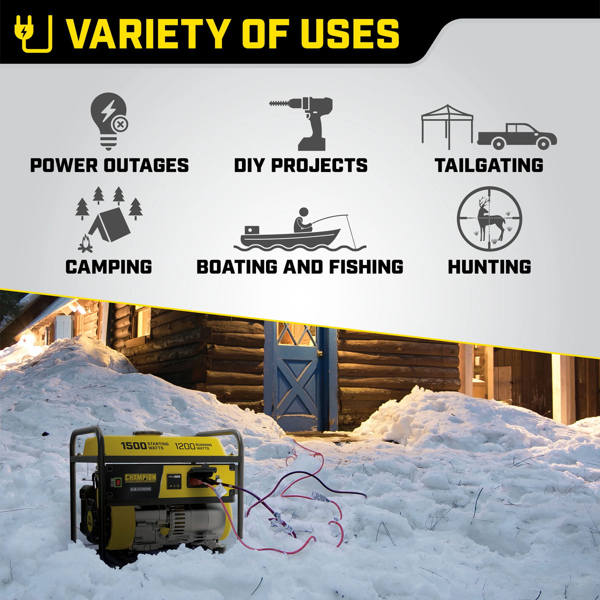 1500/1200 Watt Portable Generator S594