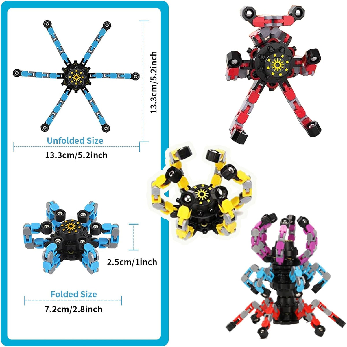 12Pcs Transformable Fidget Spinners C229
