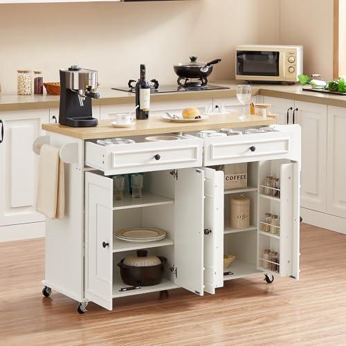 Mobile Kitchen Island with Storage Q6255