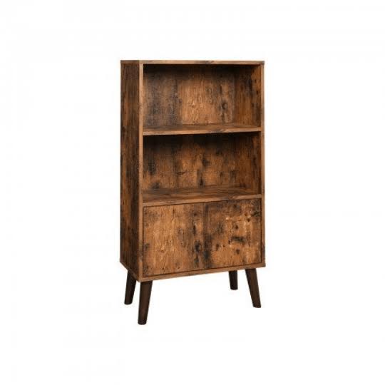 2-Tier Bookshelf with Doors Storage Cabinet X341
