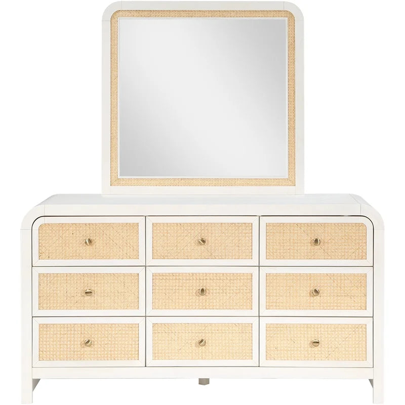 White Ash Wood and Natural Cane Dresser O48906