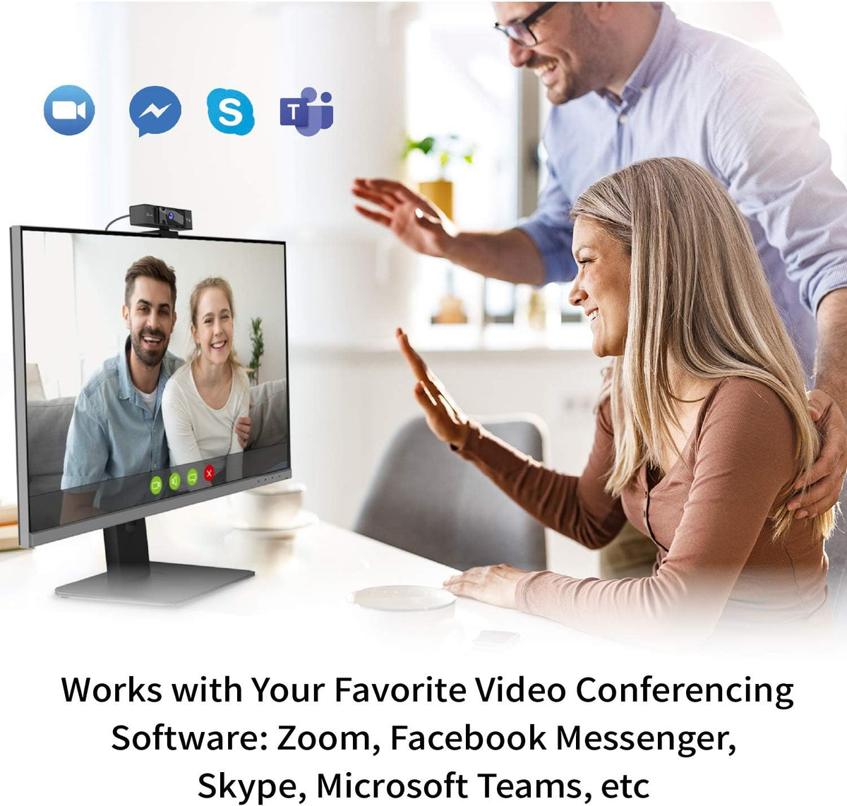 4K Ultra HD Webcam with 5X Digital Zoom, Privacy Cover, Dual Microphones, USB-C M599