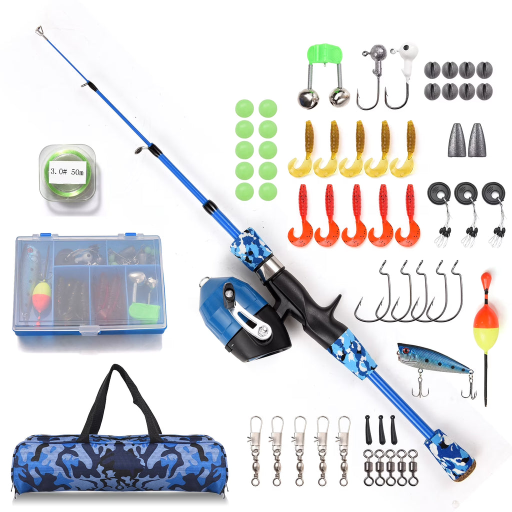 Children's Telescopic Casting Fishing Rod and Reel Kit with Carry Bag M14893