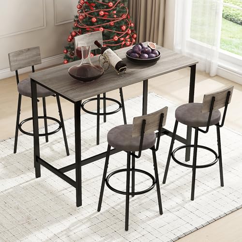 Brown 3 Piece Bar Table and Stools Set of 2 H990