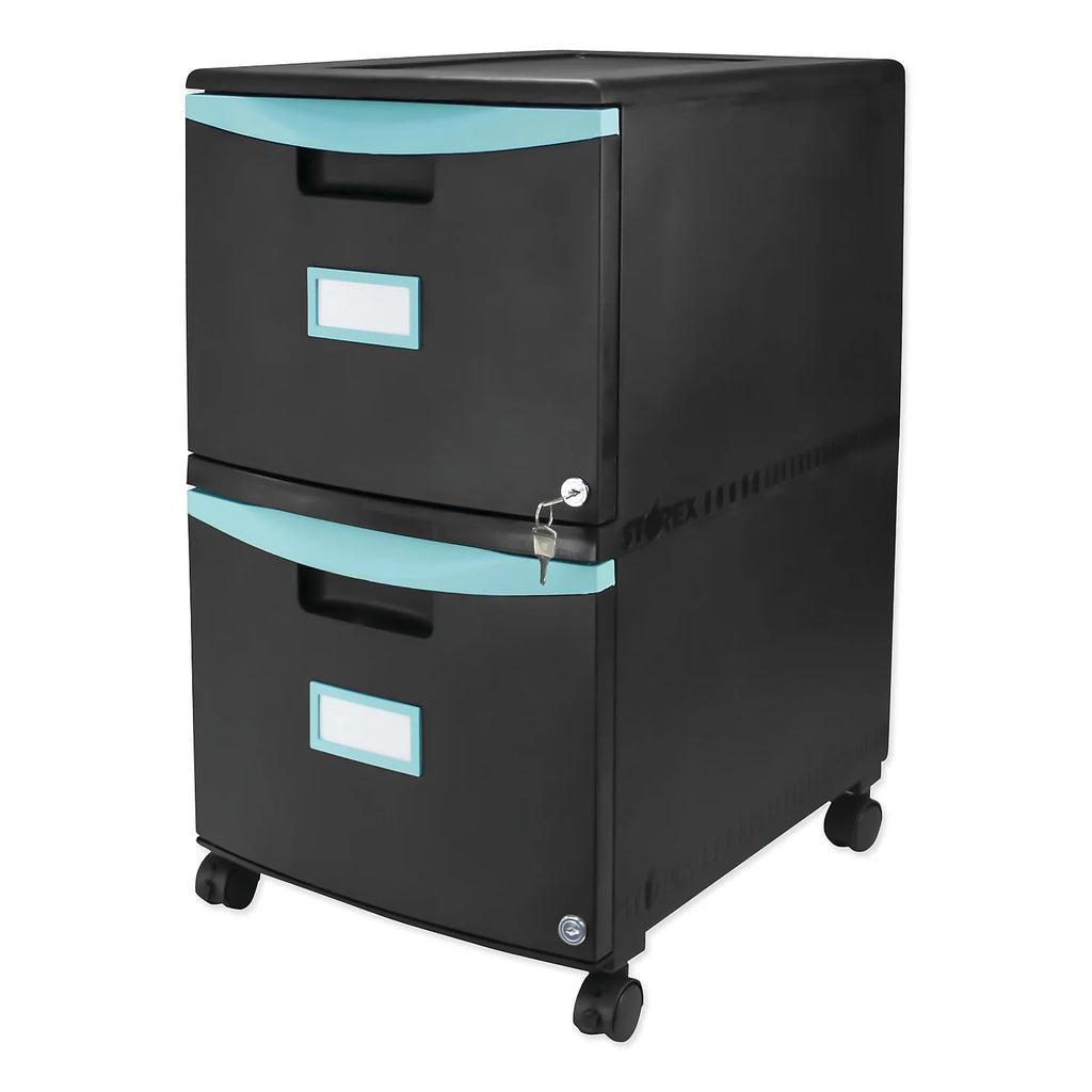2-Drawer Mobile File Cabinet, Black L6206