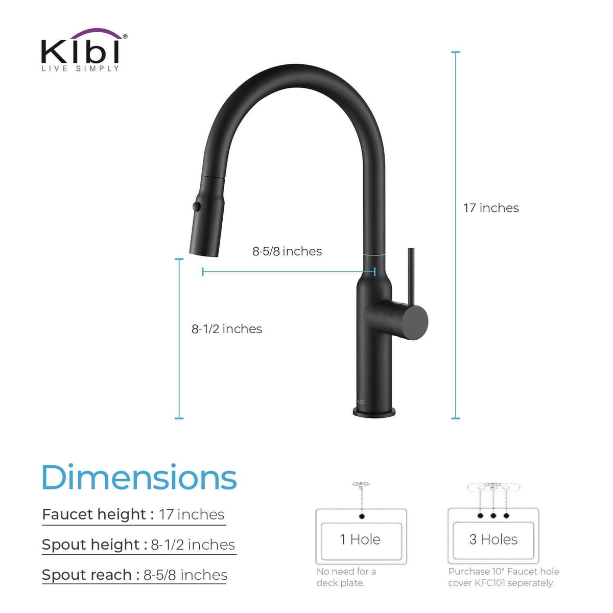 Black Single Level Kitchen Faucet with Sprayer C72130
