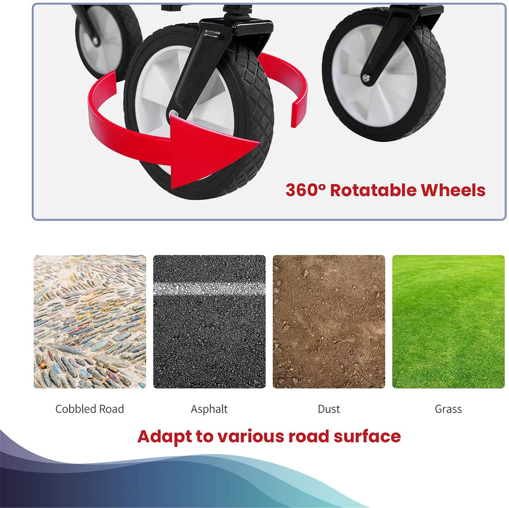 Collapsible Folding Wagon Cart with All-Terrain Wheels Black V725