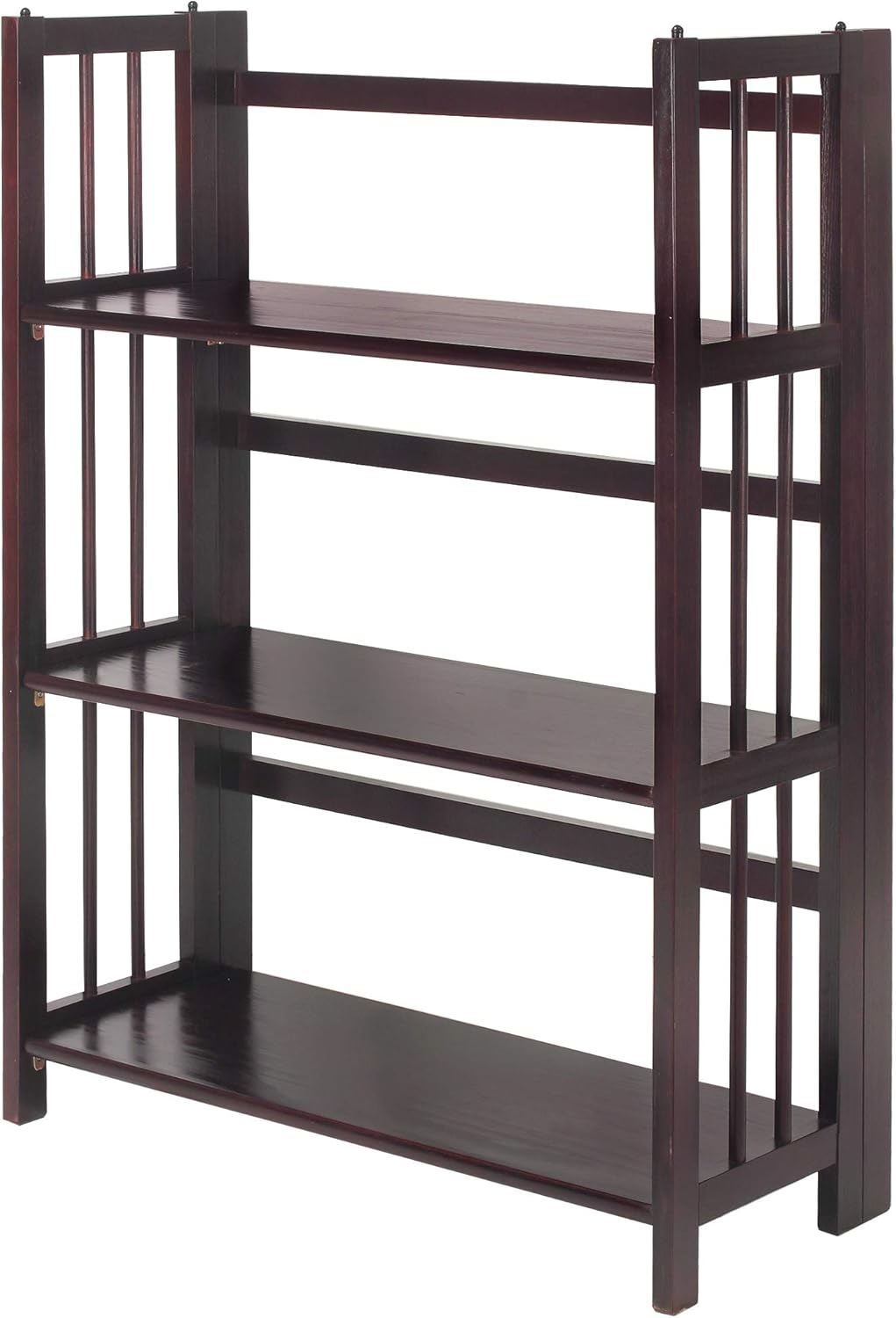 Mahogany 3-Shelf Folding Stackable Bookcase B30542