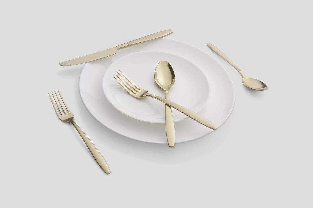 Champagne Sand & Mirror Stainless Steel 20pc Flatware Set V1595