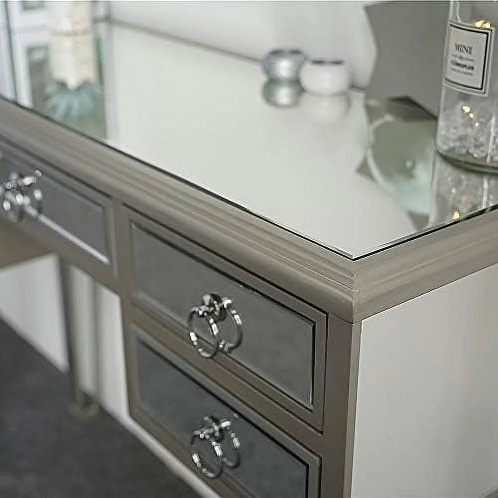 Mirrored Console Sofa Table with Silver Finish R5753