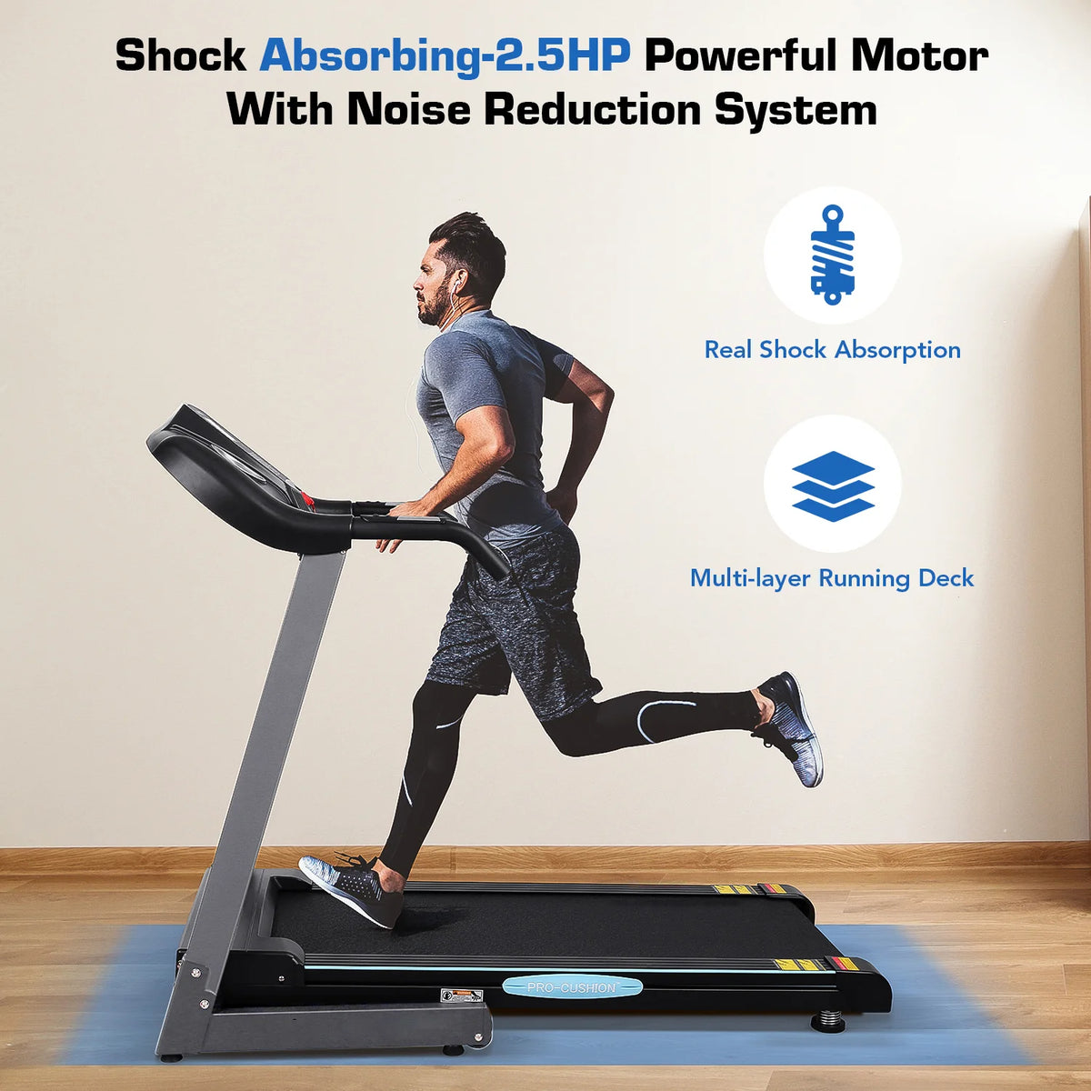2.5 HP Folding Treadmill with Auto Incline C2629