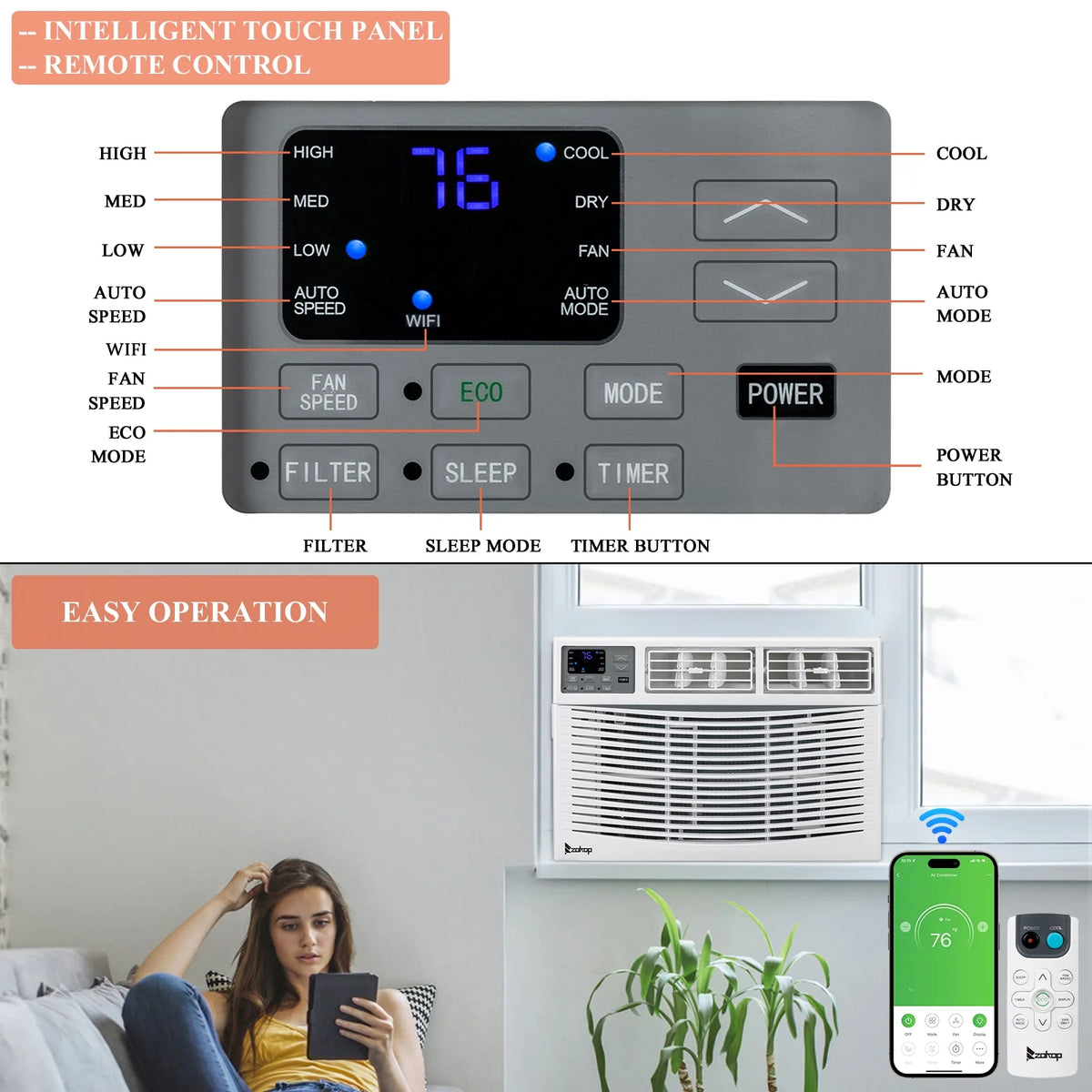 Ultra Quiet 8000 BTU Window Air Conditioner J9325