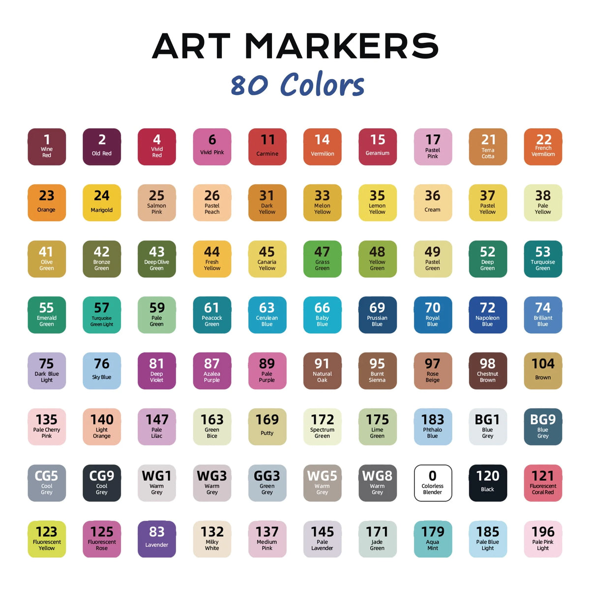 60 Colors Dual Tip Alcohol Markers with Storage Box M461