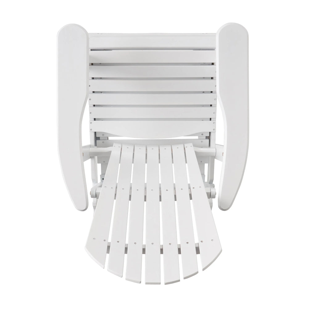 White Reclining Wood Adirondack Chair with Footrest M250432