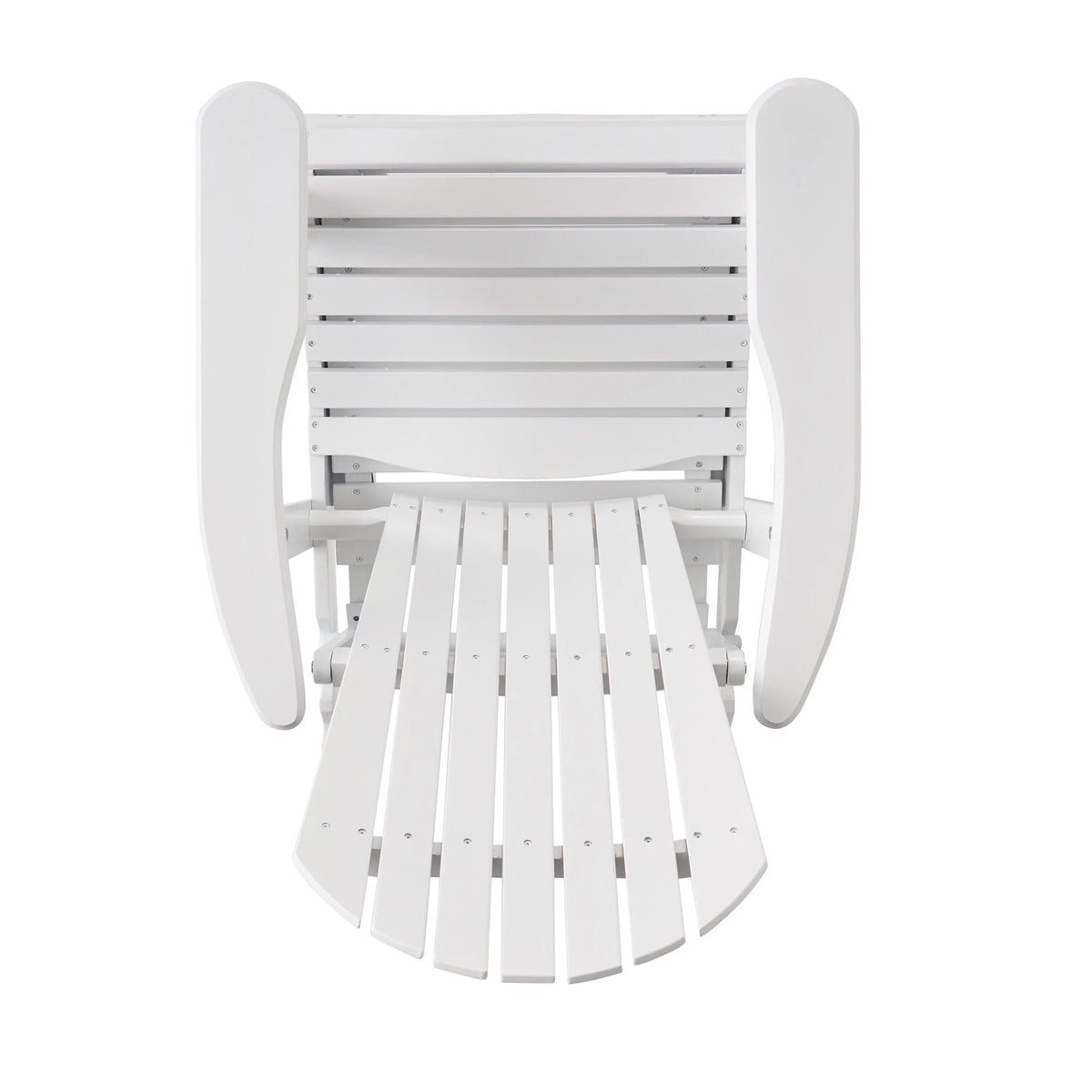 White Reclining Wood Adirondack Chair with Footrest M250432