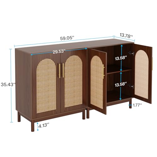 Set of 2 Rattan Sideboard Buffet with Storage V32546