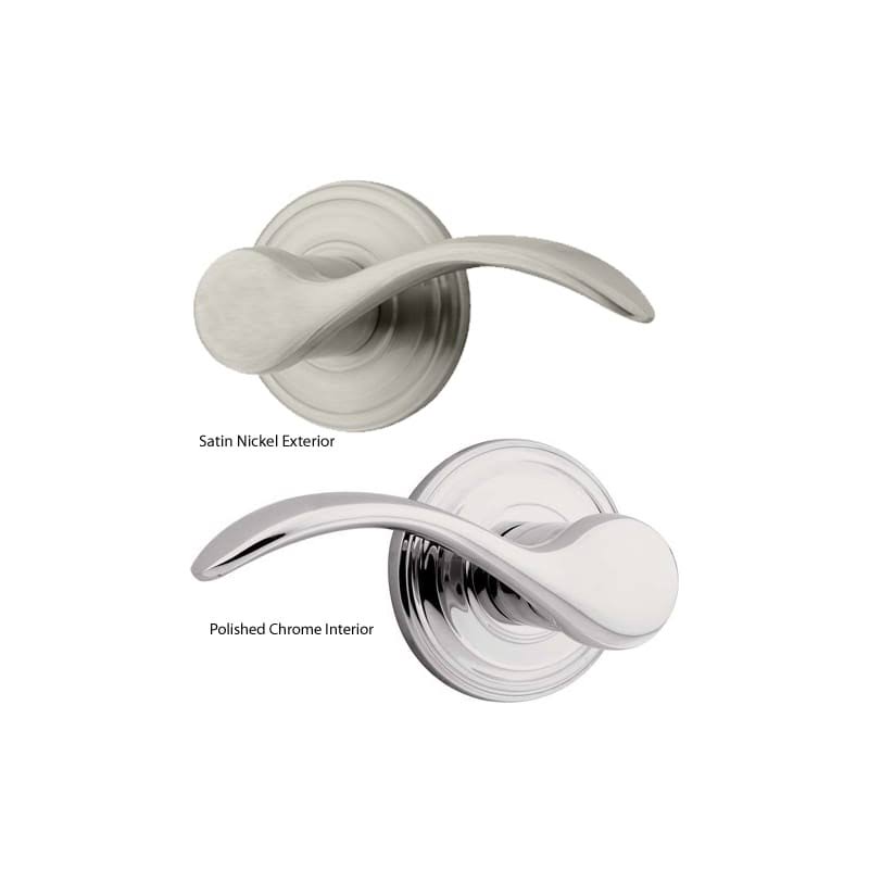 Satin Nickel / Polished Chrome Privacy Door Leverset M4148