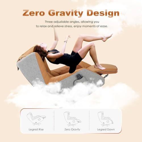 Zero-Gravity Massage Chair 360° Swivel Heat White H2453