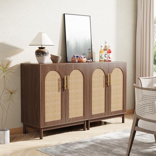 Set of 2 Rattan Sideboard Buffet with Storage V32546