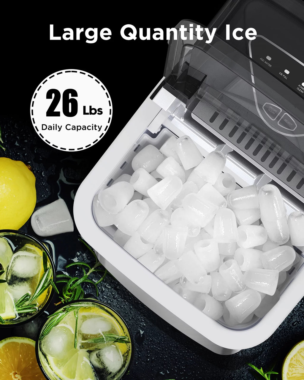Portable Countertop Ice Maker 26lbs/24h with Scoop & Basket L227