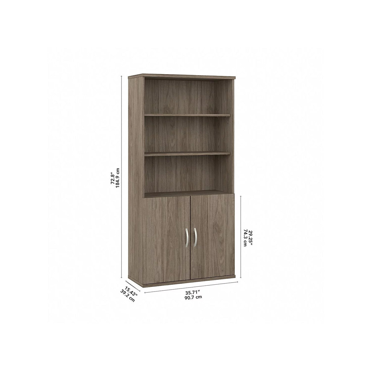 Tall 5 Shelf Bookcase with Doors L1086