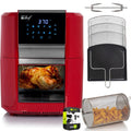 12.7QT Digital Air Fryer Oven with 3 Racks Rotisserie Red A2910