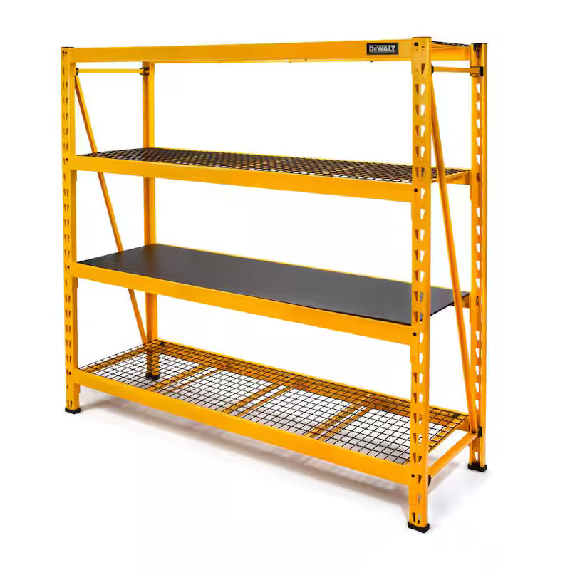 Yellow 4-Tier Steel Storage Shelving Unit C817
