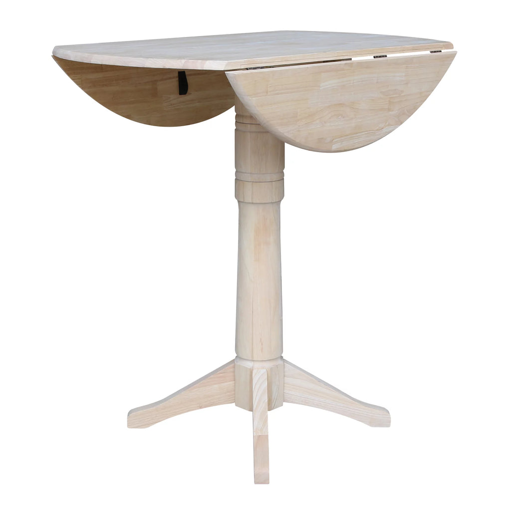 42" Round Solid Wood Bar Height Table with Two Stools X793403