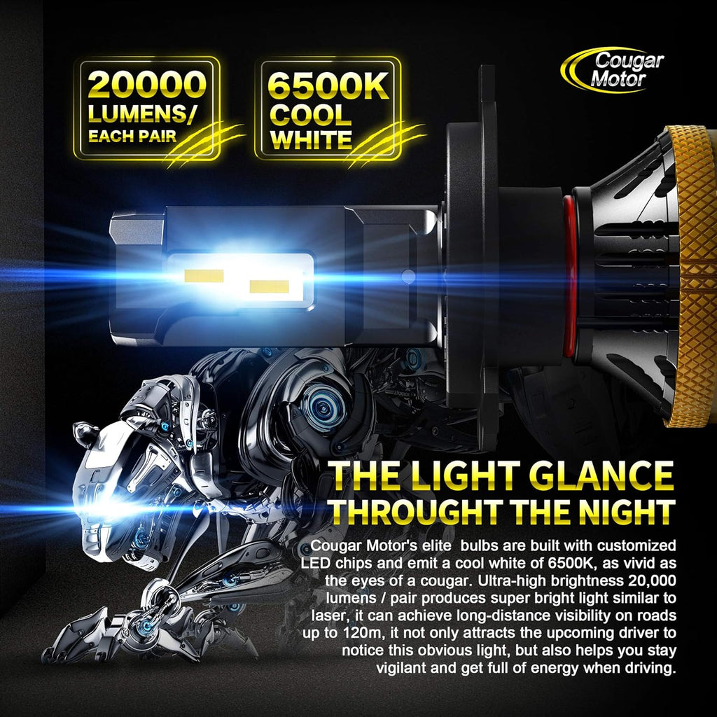 H4 LED Bulb 6500K Cool White Conversion Kit Y801