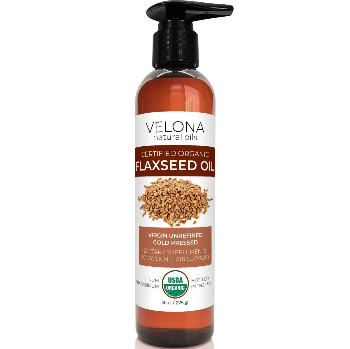 Flax Seed Oil 8 Oz Unrefined Organic Cold Pressed T4678