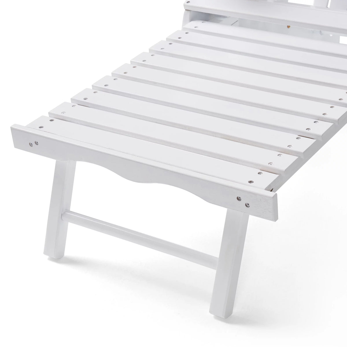 White Reclining Wood Adirondack Chair with Footrest M250432