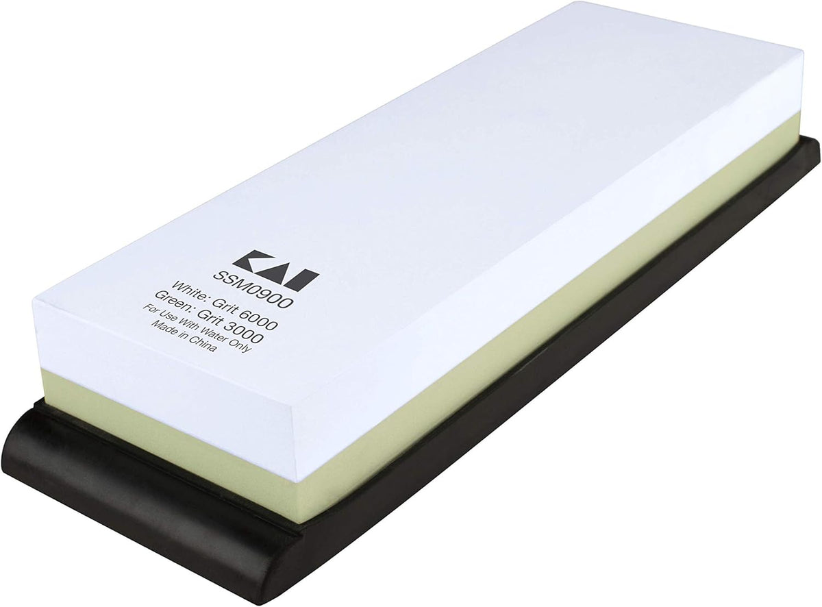 Combination Whetstone, 3000 and 6000 Grit, Rubber Base, 7.5 x 3 x 1.5 inches Z210855