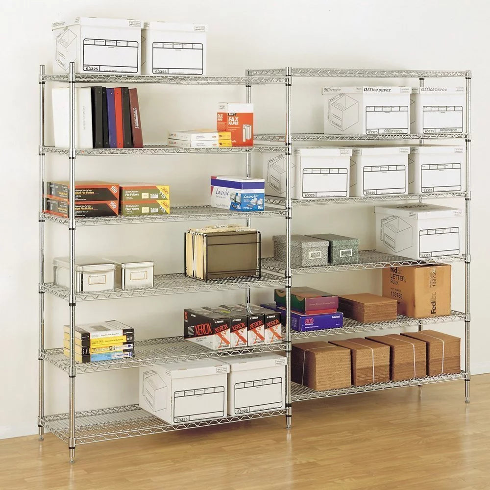 Black 6-Tier Adjustable Wire Shelving Unit 6000 LBS Capacity C7137
