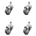 Set of 4 Swivel Caster with Wheels and Stem T921011