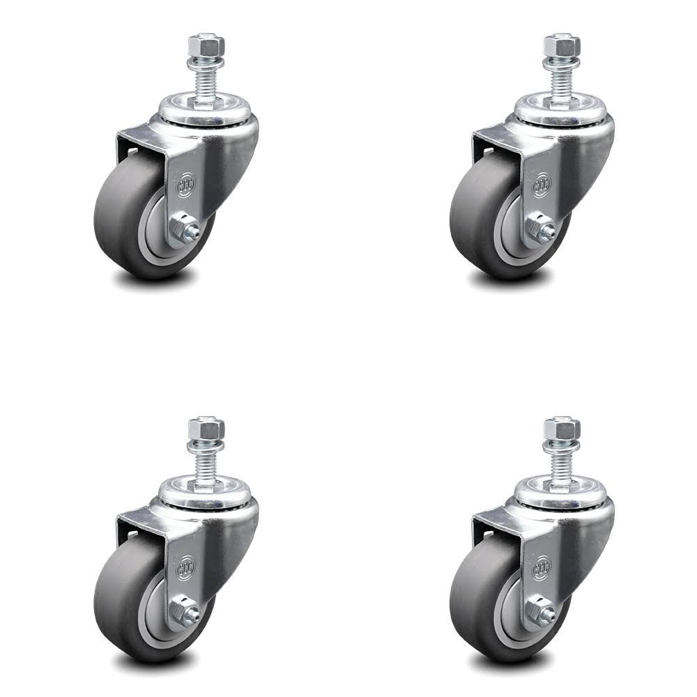 Set of 4 Swivel Caster with Wheels and Stem T921011
