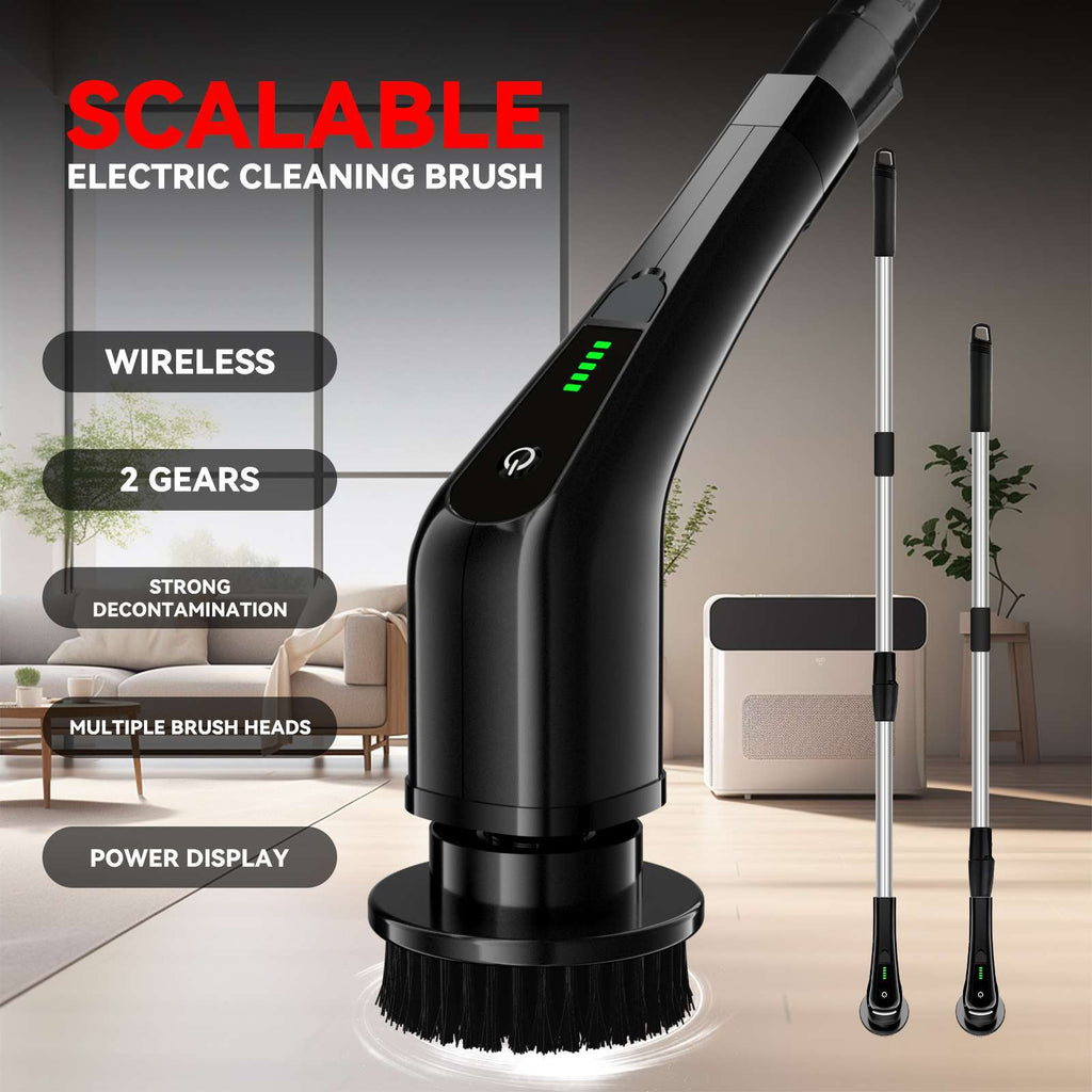 Cordless Electric Spin Scrubber with Long Handle & 7 Replaceable Heads Z39220