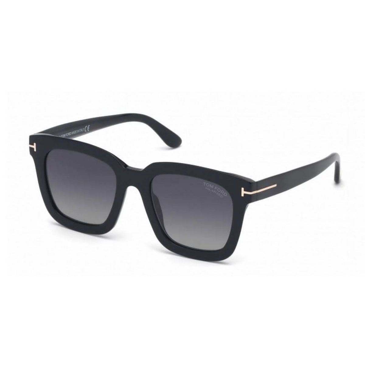 Shiny Black Gradient Grey Polarized Sunglasses O76351