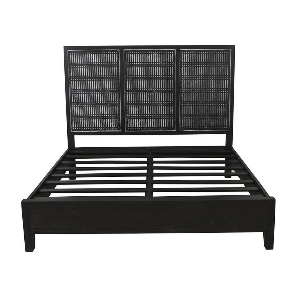 Solid Wood Eastern King Bed Antique Brown R302446