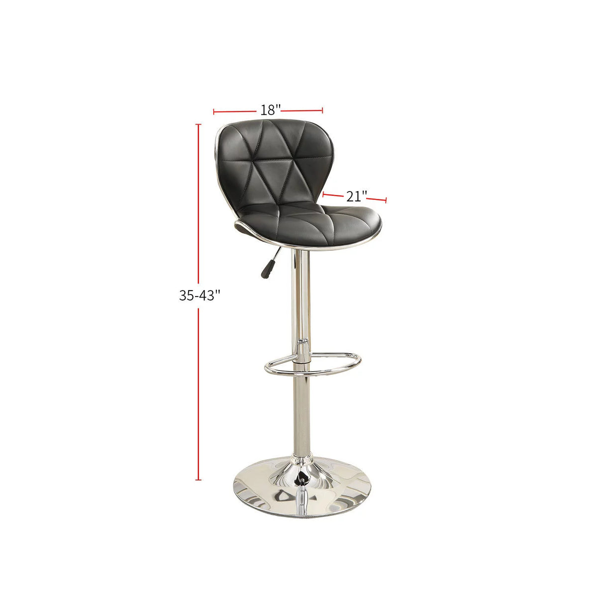 Adjustable Bar Stools Black Set of 2 O31455