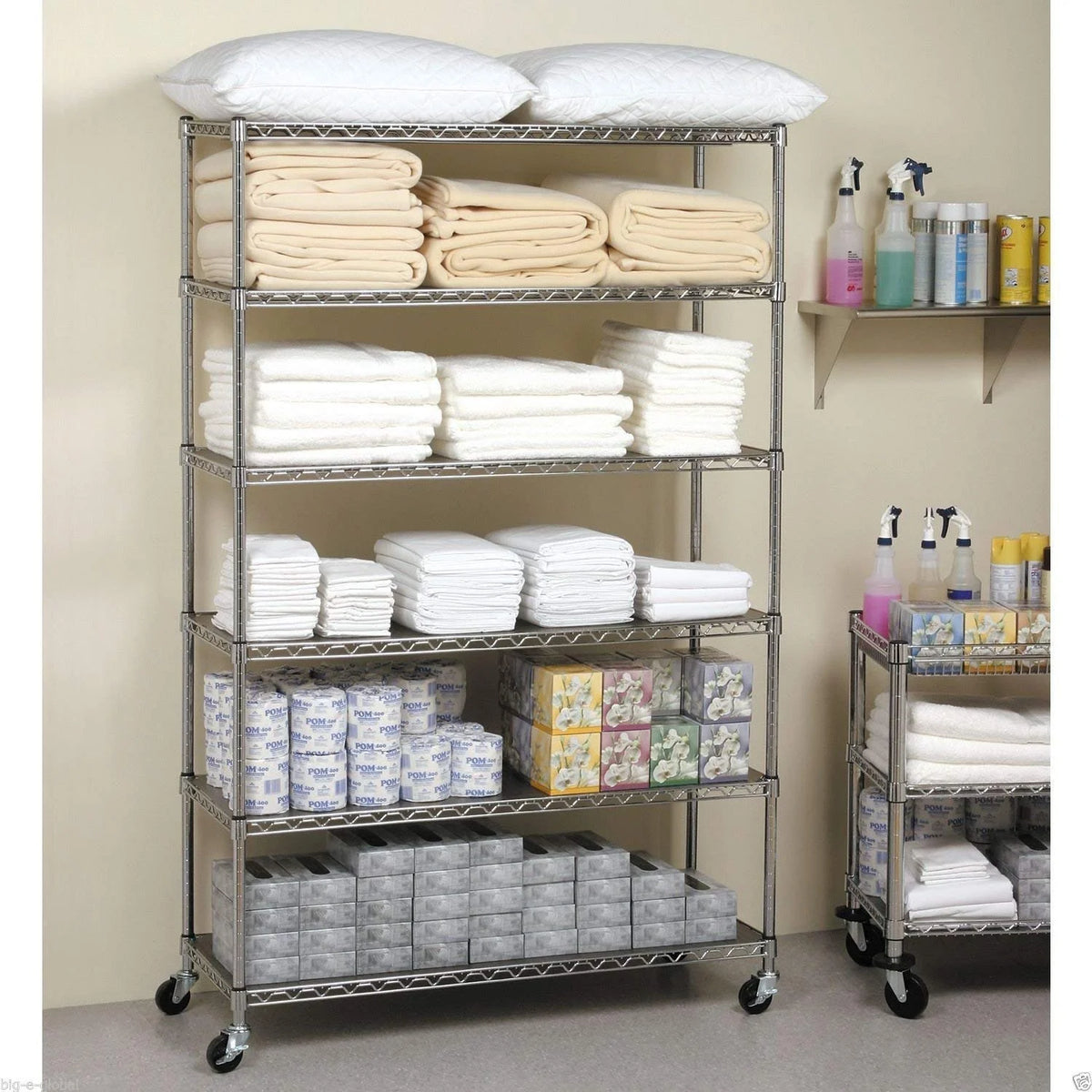 Black 6-Tier Adjustable Wire Shelving Unit 6000 LBS Capacity C7137